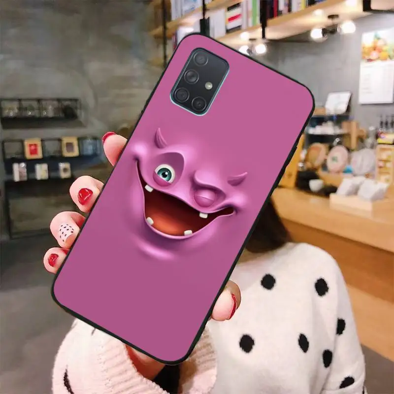 

NBDRUICAI Funny face mouth Black TPU Soft Phone Case Cover For Samsung A10 A20 A30 A40 A50 A70 A80 A71 A91 A51 A6 A8 2018