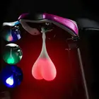 Цветной силиконовый задний фонарь для велосипеда, светодиодный фонарь для велоспорта, безопасный светильник в виде сердечного шара и яйца, фары для велосипеда, Аксессуары для велосипеда