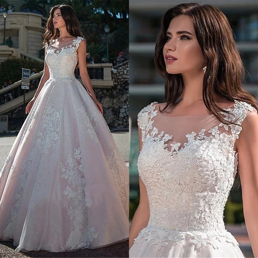 

Винтаж из прозрачной ткани Тюлевая юбка с кружевами и аппликацией Бисер свадебное платье 2020 Nuture талии vestido свадебное платье casamento