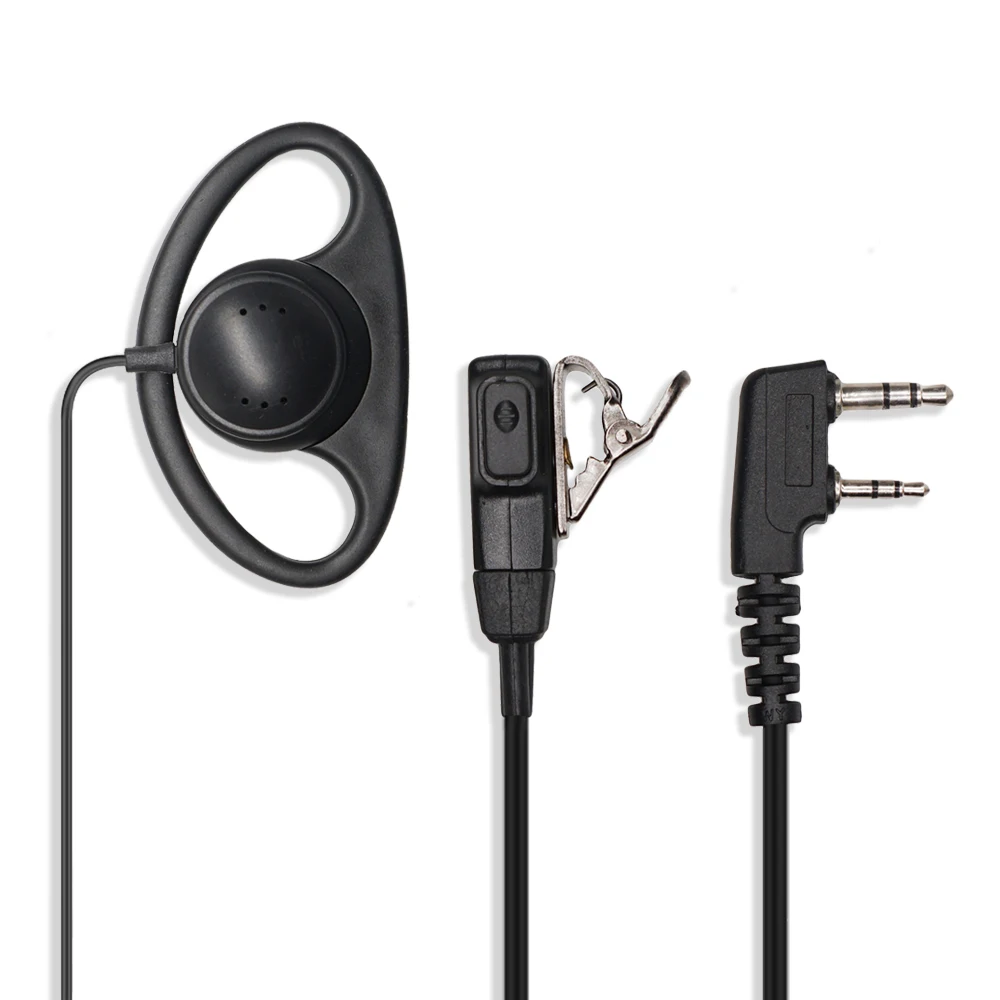 D-type Covert Earhook Earpiece Walkie Talkie 2 Pin PTT Mic Headset For Kenwood Baofeng BF-888S UV-5R UV-82 Two Way Radio | Мобильные