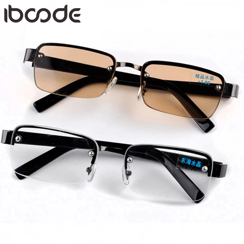 Очки iboode для чтения с полуободковой оправой легкие прозрачными линзами при