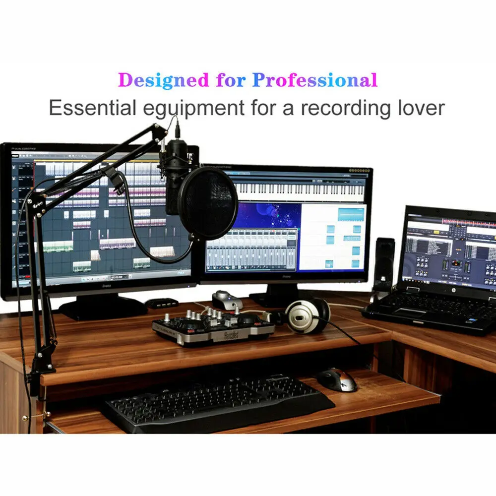 Двухслойный микрофонный поп фильтр большого размера Защитная Ветрозащитная