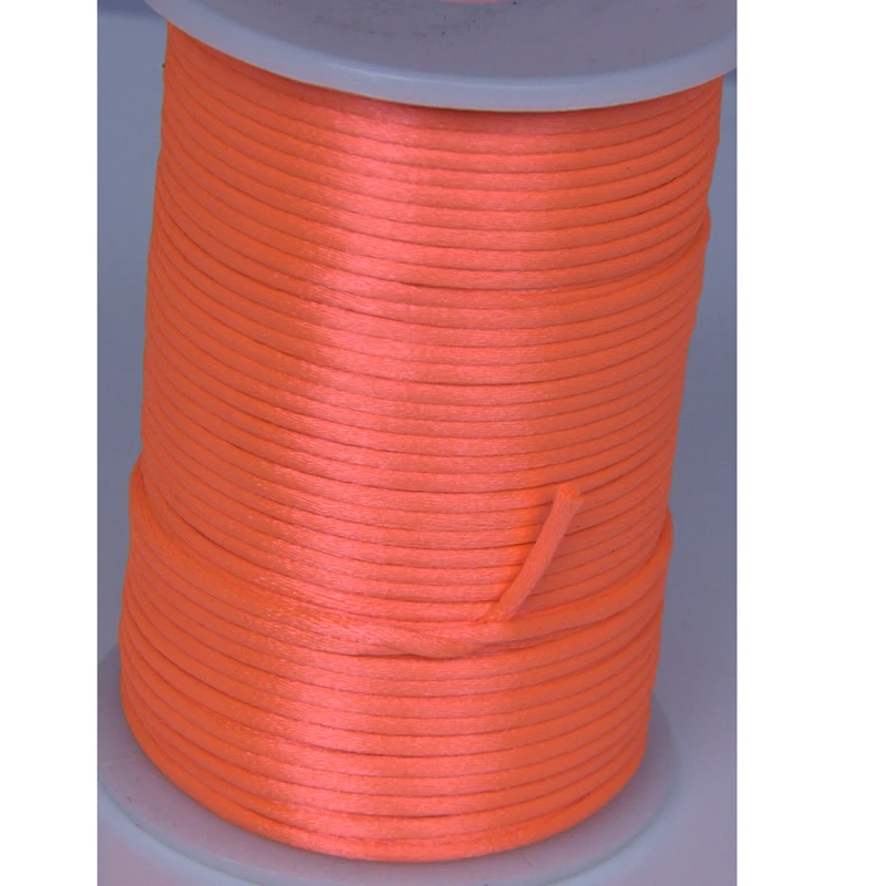 10 ярдов оранжевого цвета 2 мм погремушка атласный шнур макраме Бисероплетение