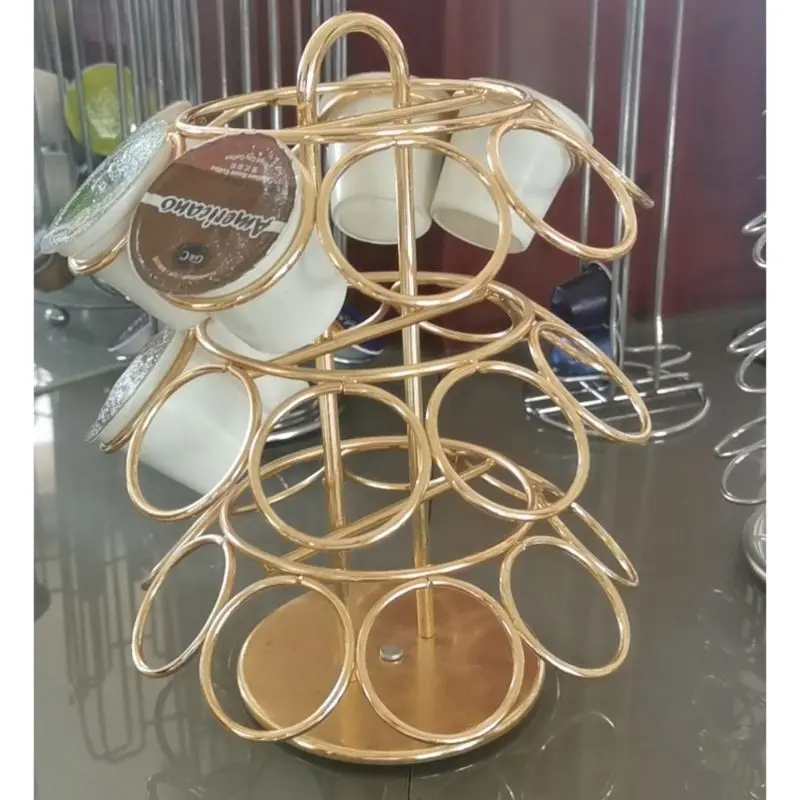 

Home Metal Golden Coffee Capsule Holder Accommodate 27 Capsules Storage Rack Dropshipping