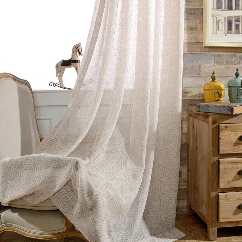 Геометрически тюлевые шторы с рисунком для Гостиная Спальня современные