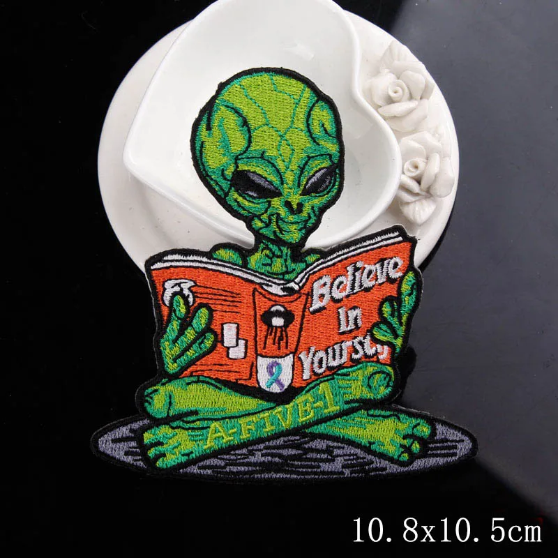 DIY Alien/нашивка с НЛО утюгом на нашивках одежде вышитые патчи для одежды патч пошив