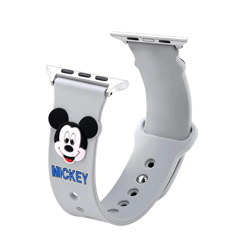 Силиконовый браслет с Микки Маусом для apple watch 44 мм 40 38 42 ремешок iwatch 5/4/3/2/1 Сменные