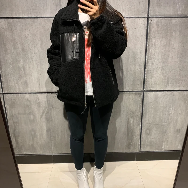 Женская куртка из овчины женское замшевое кожаное пальто оригинальное