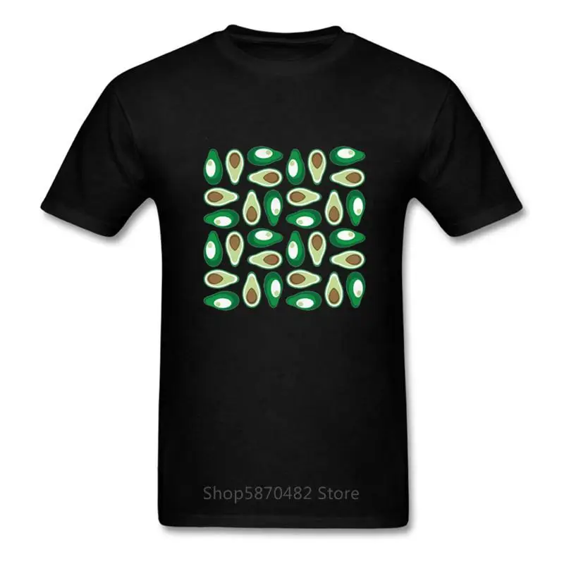 Летняя Зеленая Мужская рубашка с принтом авокадо 100% хлопок коротким рукавом