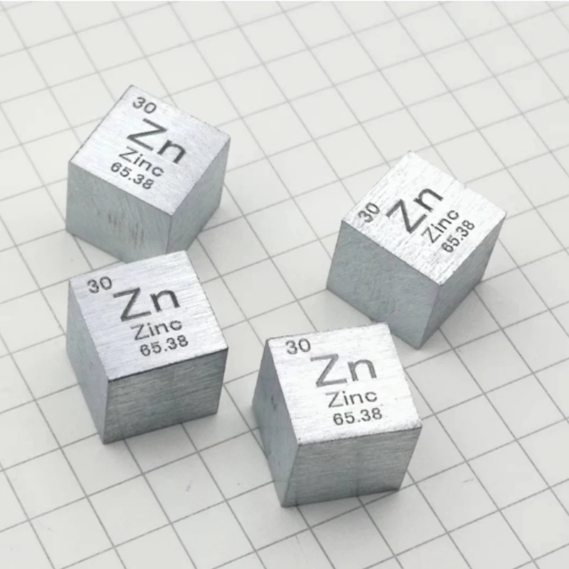 

10*10*10mm Metallic Zinc Periodic Table Cube Zn 99.995% Pure Zinc Cube Wonderful Element Collection Craft