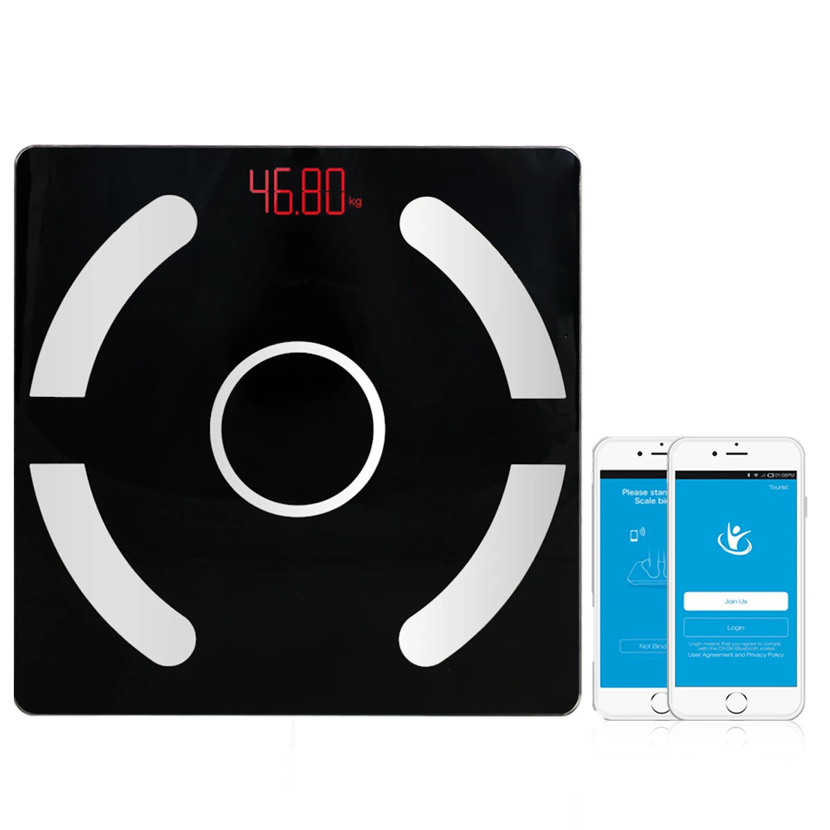 

Fashion Bathroom Weight Scale Body Bluetooth Fat Scale BMI Intelligent Electronic LED Digital Component Analyzer Display Fat