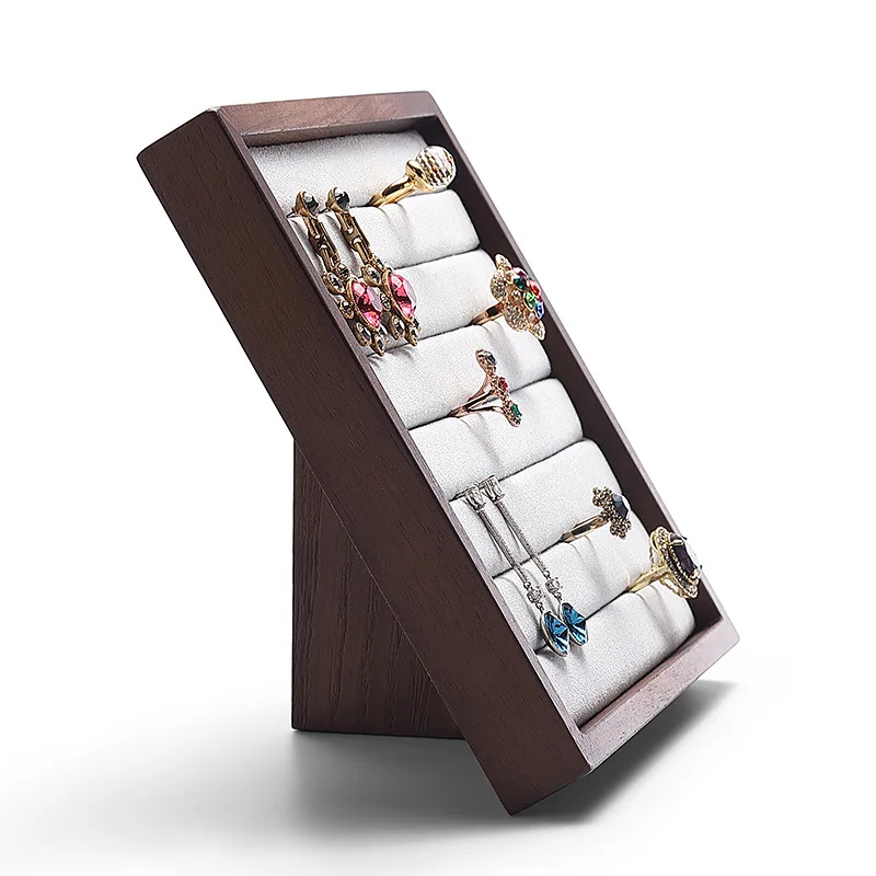 Ring display stand solid wood earrings earrings jewelry storage rack vertical and horizontal dual-use jewelry rack wholesale