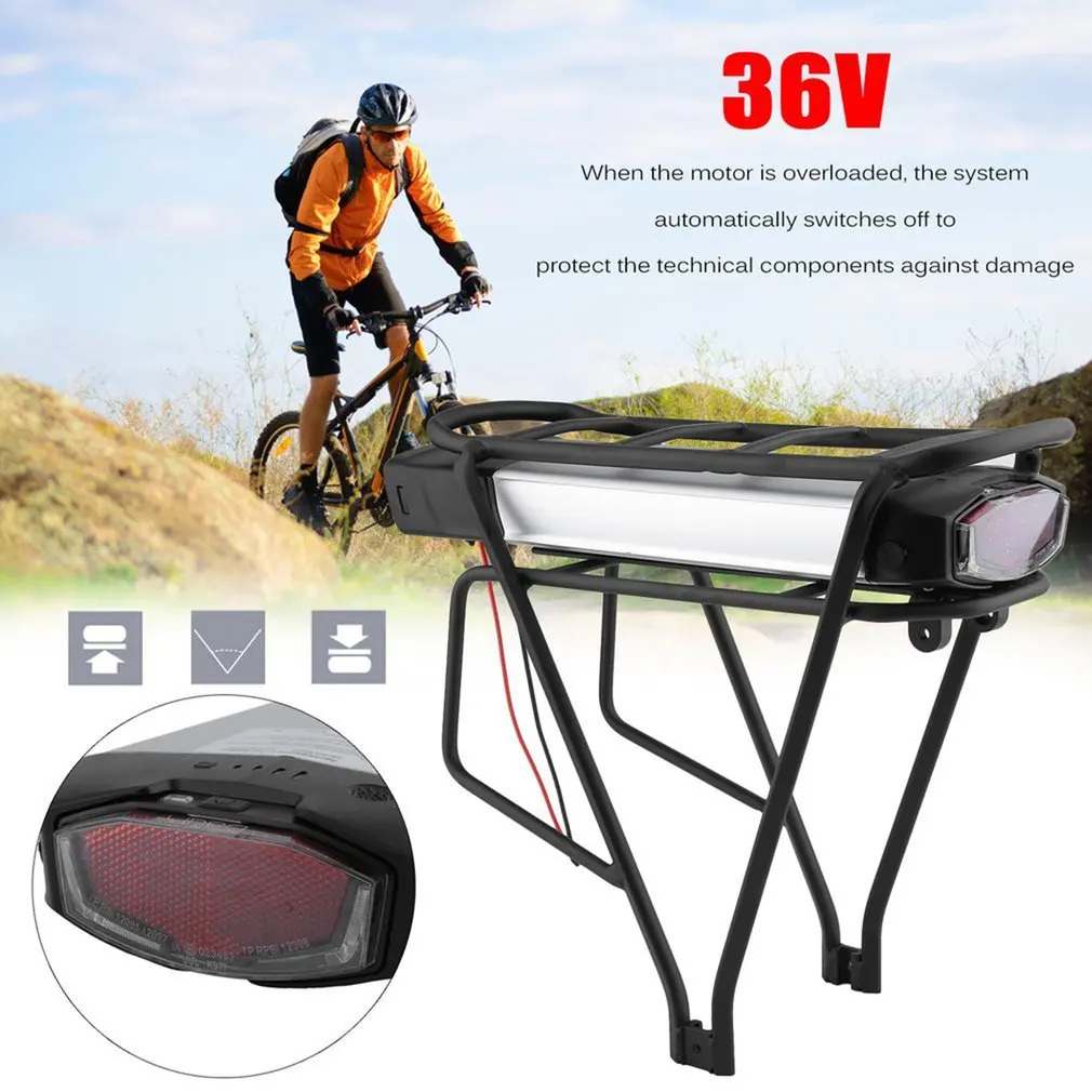 Корабль из RU) 36V 481W 13000mAh большой Ёмкость для электровелосипедов литий ионный Батарея-серые кисточки с сзади Чемодан стеллаж универсальный для е-байка