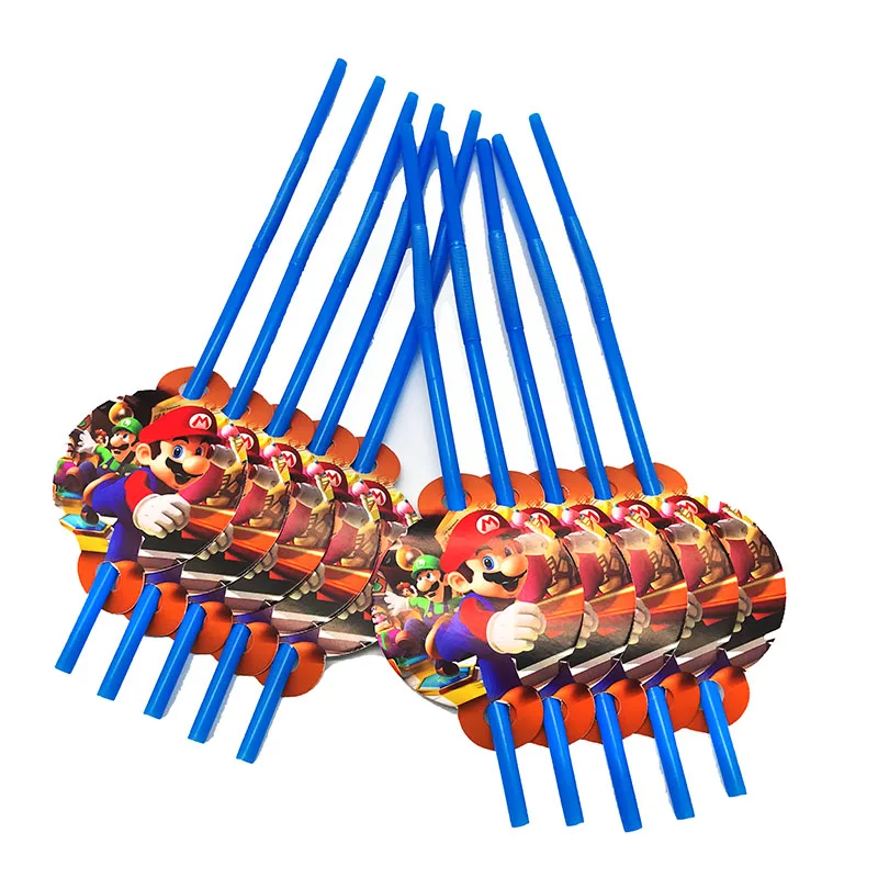 10 шт. тема &quotСупер Марио&quot одноразовые соломинки Братья Марио вечерние для