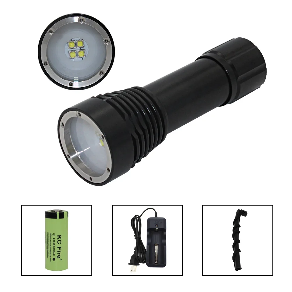 Перезаряжаемая для дайвинга Дайвинг видео свет Макс 4000лм водонепроницаемый 100 м