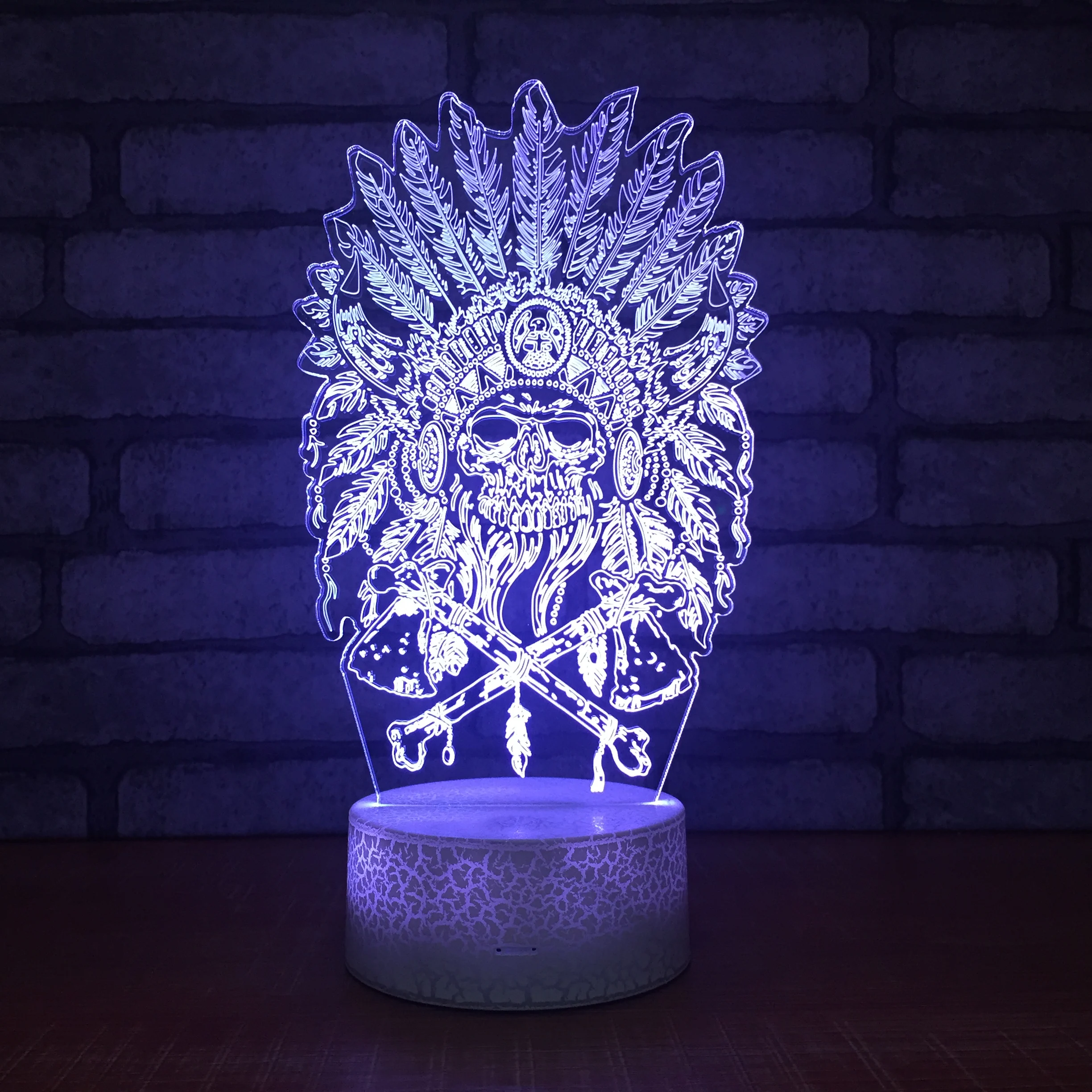 

Skull LED 3D Acrylic Night Light 7 Color Changing Creative Gift Remote Touch Table Desk Lamp for Home Decorations