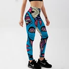 Леггинсы женские, с высокой талией, пуш-ап, с принтом