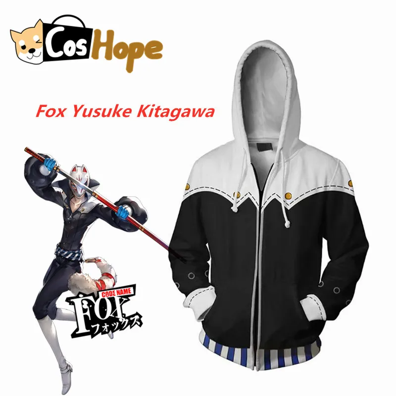 Persona 5 Yusuke Косплей P5 Kitagawa Толстовка свитшот для Хэллоуина наряд куртка на молнии