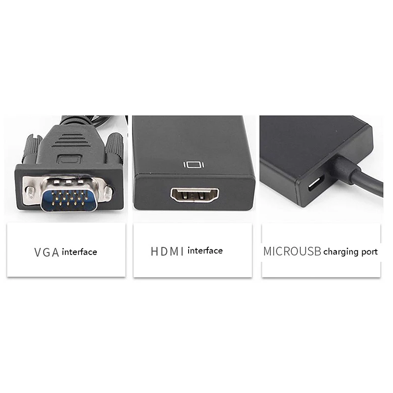Преобразователь из VGA в HDMI адаптер Hdmi к кабелю источник питания Vga HD коммутатор
