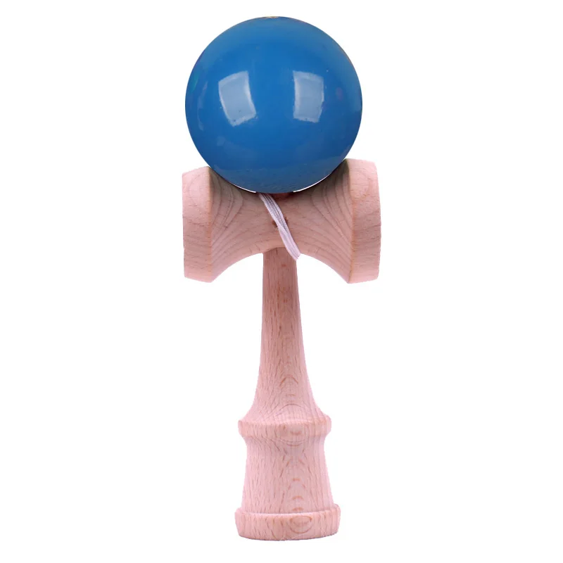 PU Paint Blue Kendama 18 см полная трещина PU краска деревянный шар Kendama умелое жонглирование мяч игра игрушка Спорт на открытом воздухе - Цвет: PU Paint Blue