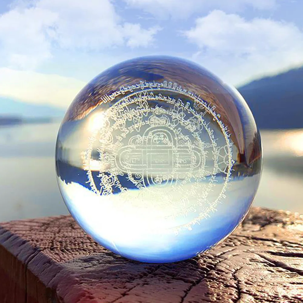 

The Dragon King Temple City Liberation K9 Crystal Ball Mani Stone Sanskrit Liberation Spell Feng Shui Buddhist Lucky Accessories