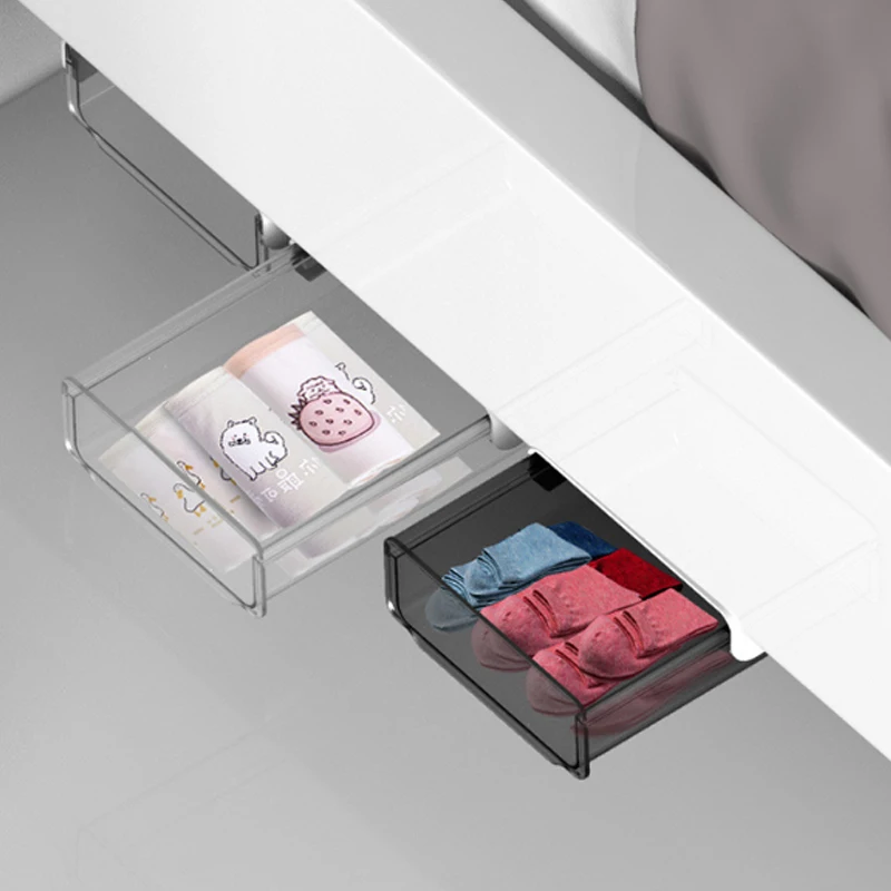 Under Desk Drawer Organizer Table Storage Box Paste Type Household Cosmetics Kitchen Office Supplies | Дом и сад