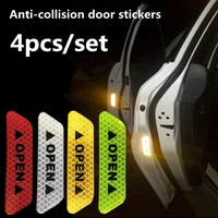 car stickers reflective night anti collision open warning marks decals door tail notice waterproof outdoor auto accessories 4pcs