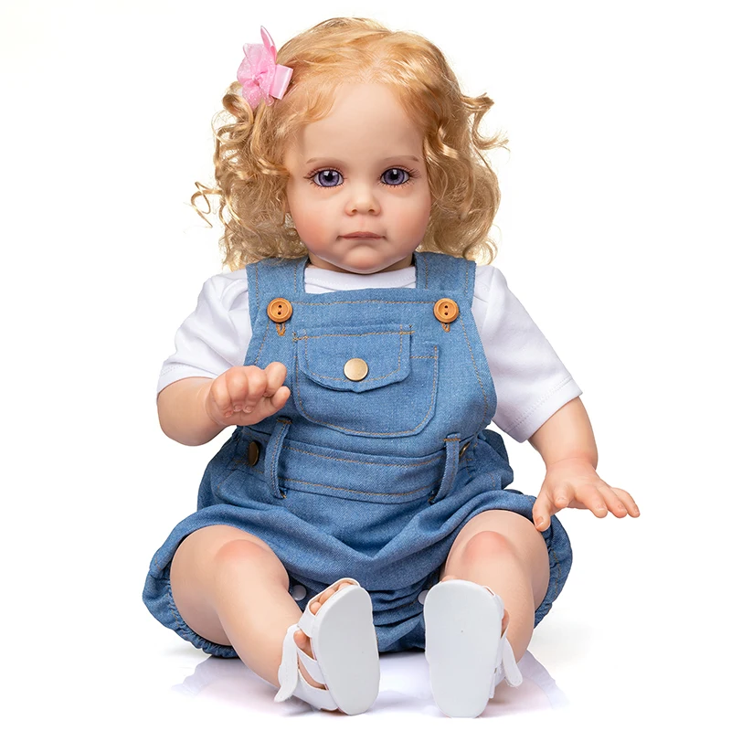 

60cm Reborn Baby Girl Maggie with Curly Hair Lifelike Baby Hand Painting Collectible Art Doll Reborn Dolls Gift for Girls