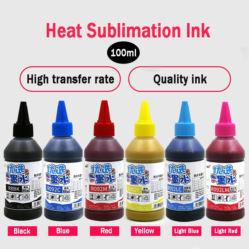 

6 цветов, 100 мл, термосублимационные Переводные чернила для струйных принтеров Epson, кружка, футболка, очки, керамика