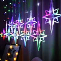 euusb plug led moon star lamp christmas garland string lights fairy curtain light for wedding holiday garden decoration