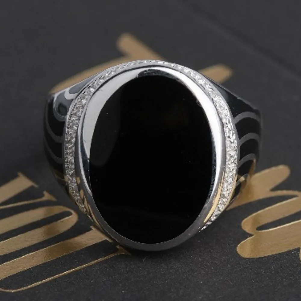 FashionBOCAI Настоящее S925 чистое серебро мужское кольцо ретро из эпоксидной смолы