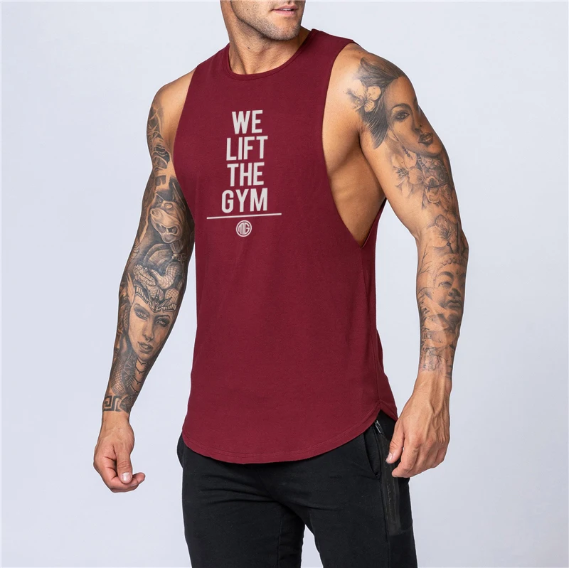 Брендовые спортивные тренажеры новая одежда бодибилдинг фитнес мужская майка с