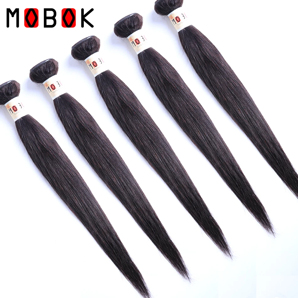Прямые бразильские волосы mobud 8 30 дюймов пряди не Реми 1 шт. натуральные кудрявые
