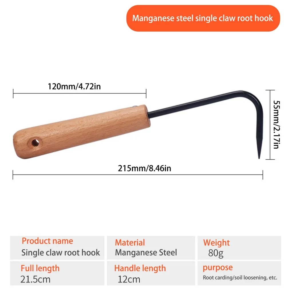 

Single Claw Root Hook Soil Loosening Tool Gardening Tool Potted Plant Maintenance Root Extractor Grass Puller