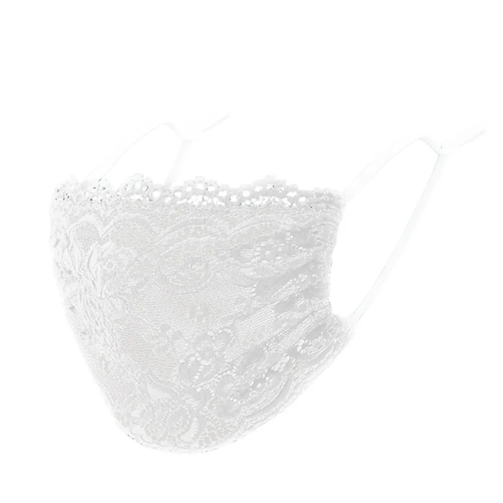 Кружевная маска для лица с вышивкой взрослых многоразовая моющаяся