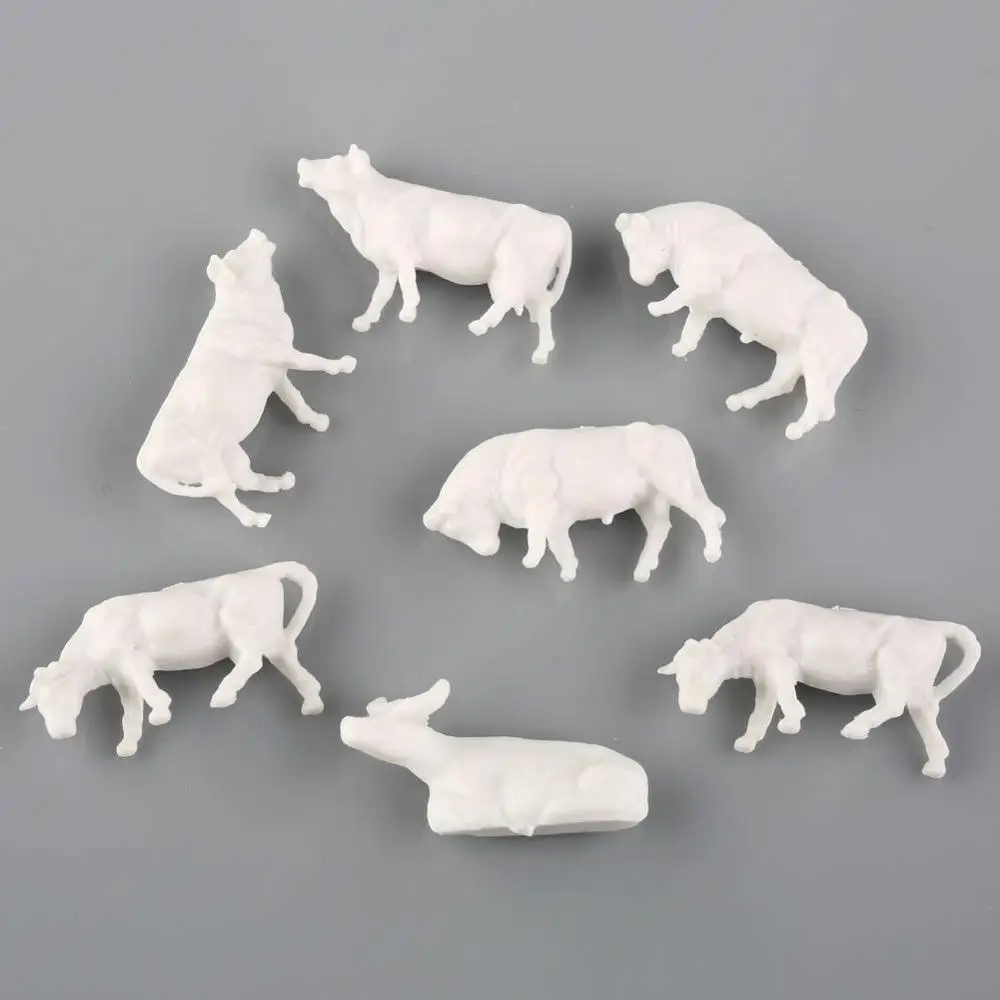 Неокрашенные белые фермерские животные коровы 9 поз 50 шт. масштаб 1:87|farm animal cow|scale