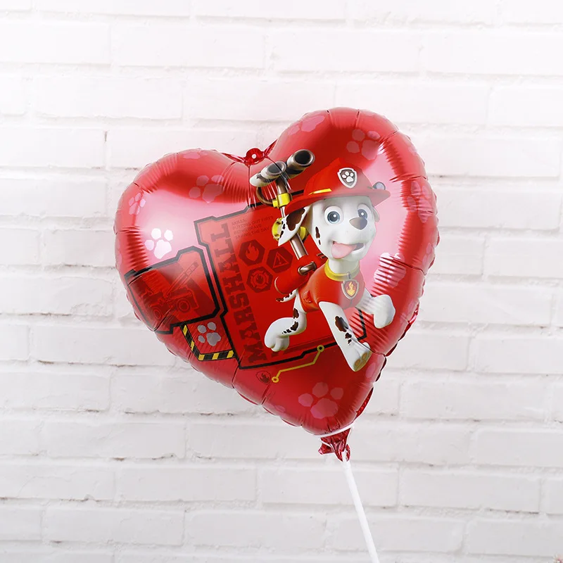 Paw Patrol одноразовые пластинки 18 дюймовые баллоны из алюминиевой фольги в форме сердца