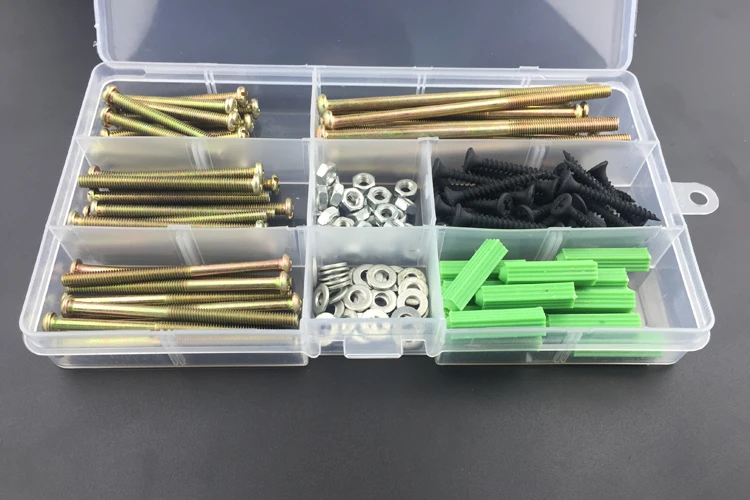 

Бесплатная доставка 175 шт один набор 304 оцинкованная поперечная головка переключатель панель гнездо коробка нижний винт набор M4 винты с гай...