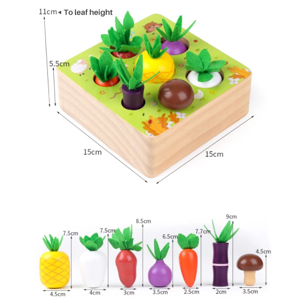 Деревянная игра-пазл с овощами и фруктами игрушка-сортировка размера раннее