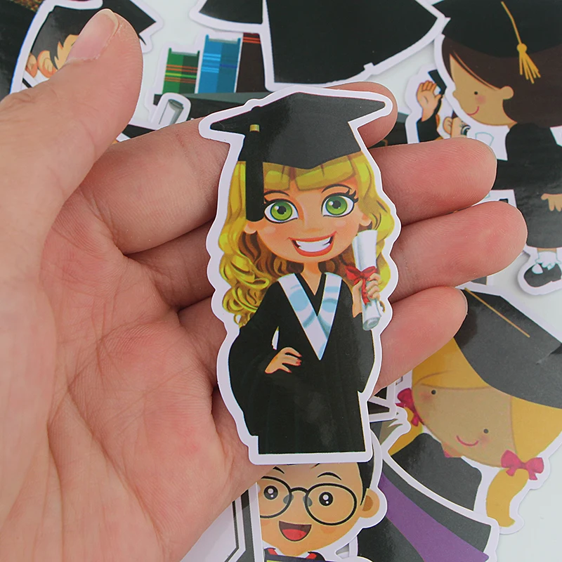

E0730 16pcs Happy Graduation Sticker Creative DIY Graduation Classmates Book Scrapbooking Album Decorative
