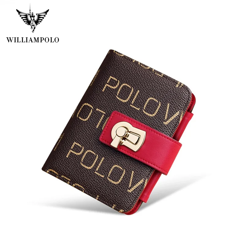 Новый роскошный брендовый короткий кошелек WilliamPolo из ПВХ и синтетической кожи