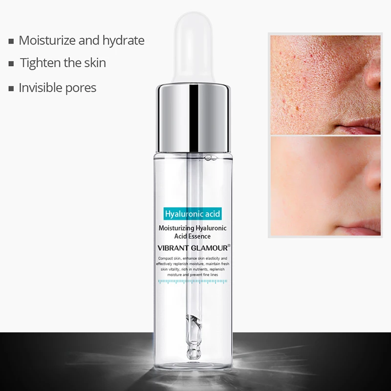 

VIBRANT GLAMOUR Hyaluronic Acid Face Serum Anti-Aging Shrink Pore Whitening Moisturizing Essence Face Cream Dry Skin Care 15ml