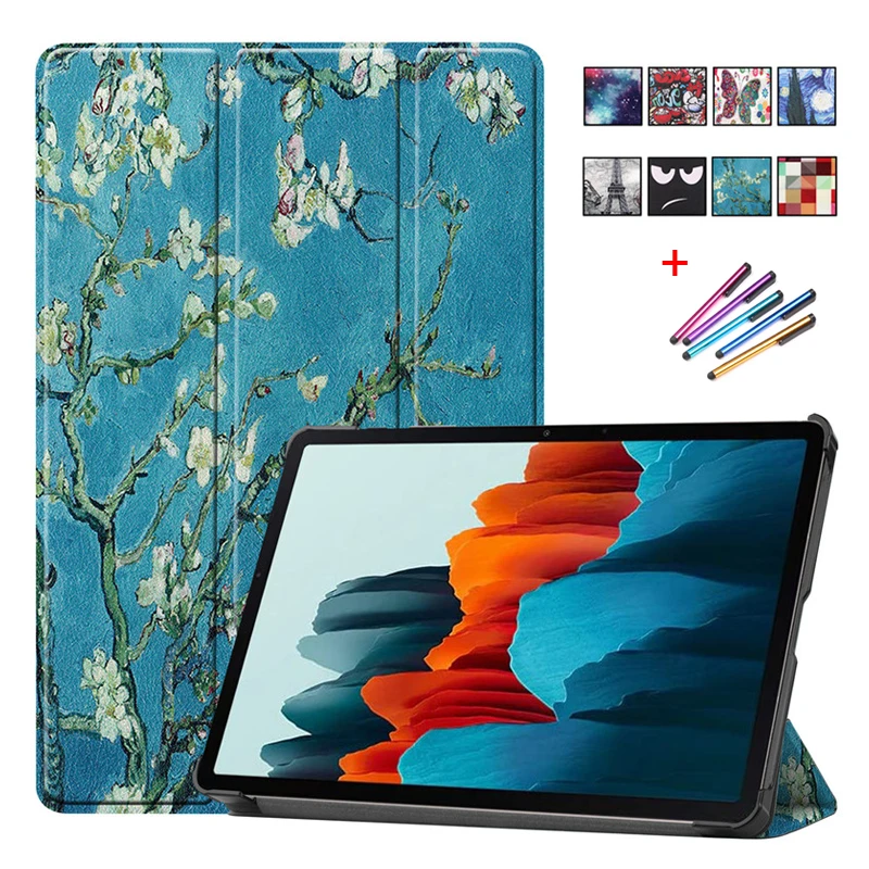 Чехол для Samsung Galaxy Tab S7 Роскошный кожаный флип чехол 11 дюймов книжка с подставкой