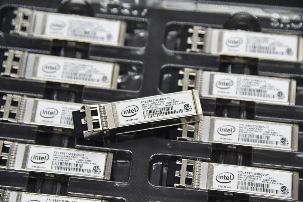 INTEL E10GSFPSR FTLX8571D3BCV-IT E65689-001 0Y3KJN / 0R8H2F SFP+ Transceiver for X520-DA2 or X520-DA1 850nm 300m 10G multi mode