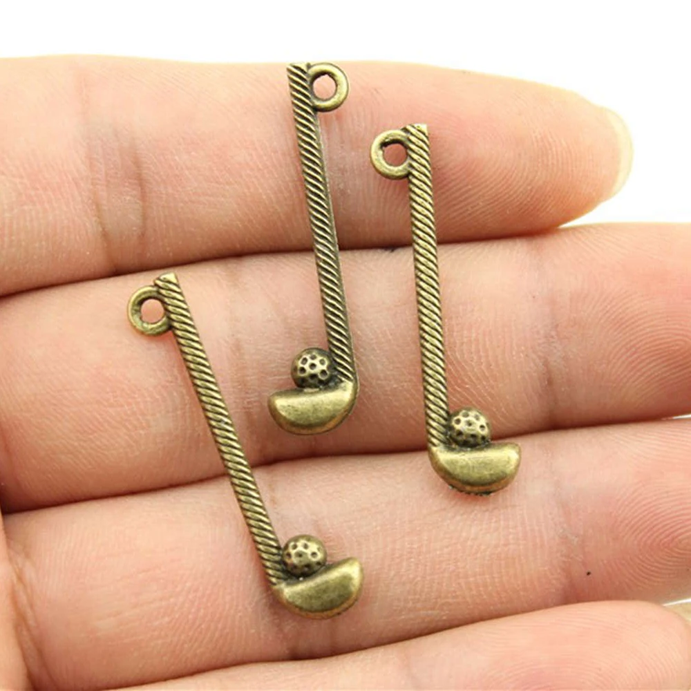 WYSIWYG 10pcs 32x8mm Pendant Golf Clubs Charm Pendants For Jewelry Making Antique Silver Color | Украшения и аксессуары