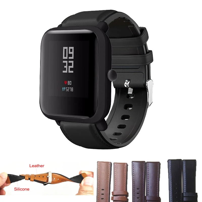 Фитнес браслет из натуральной кожи для Xiaomi huami Amazfit Bip BIT PACE Lite Youth/Amazfit GTS/ GTR 42 | Ремешки для часов -4000931672864