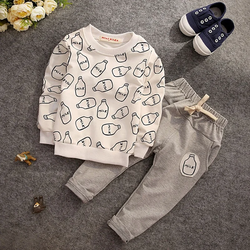 Новая модель одежда для маленьких мальчиков и девочек комплект из 2 предметов