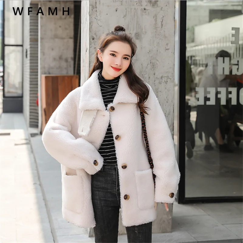 Clothing Autumn And Winter Women's New Sheep Shearling Coat Ladies Grain Short Cashmere Lamb Fur Coat Pockets Wild Thin Fashion