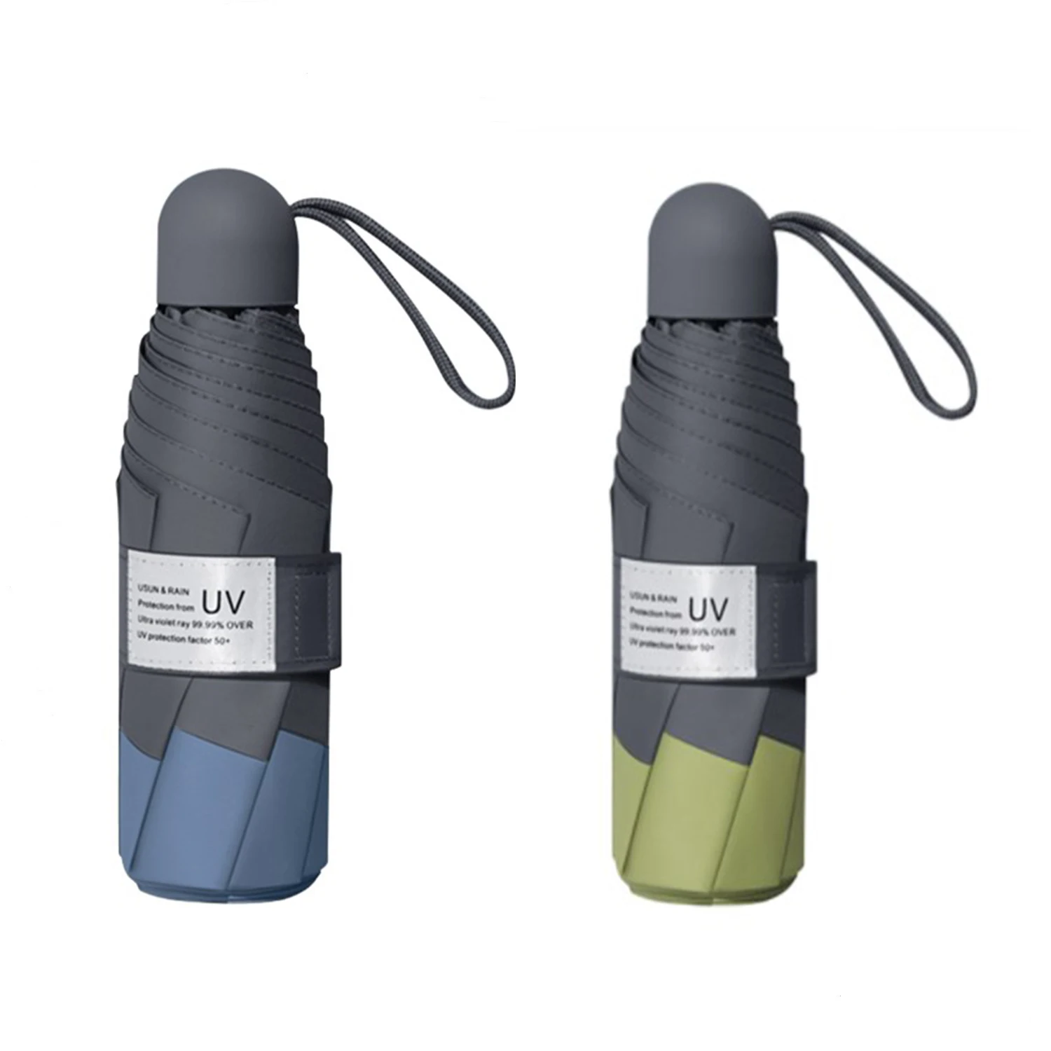 

Portable 8 Ribs Mini Umbrella For Women Windproof Anti-uv Protection 5folding Umbrella Travel Rain Pocket Children Umbrella