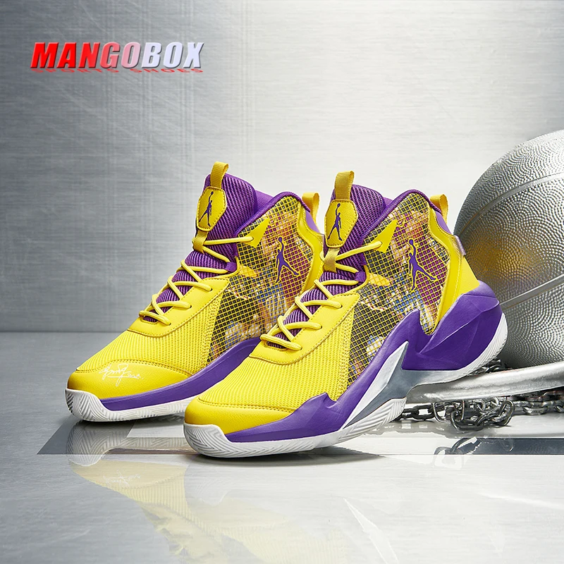 

Best Selling Basketball Shoes Training for Man Luxury Brand Boys Outdoor Shoes Yellow Sport Trainers For Men Basketball Boots